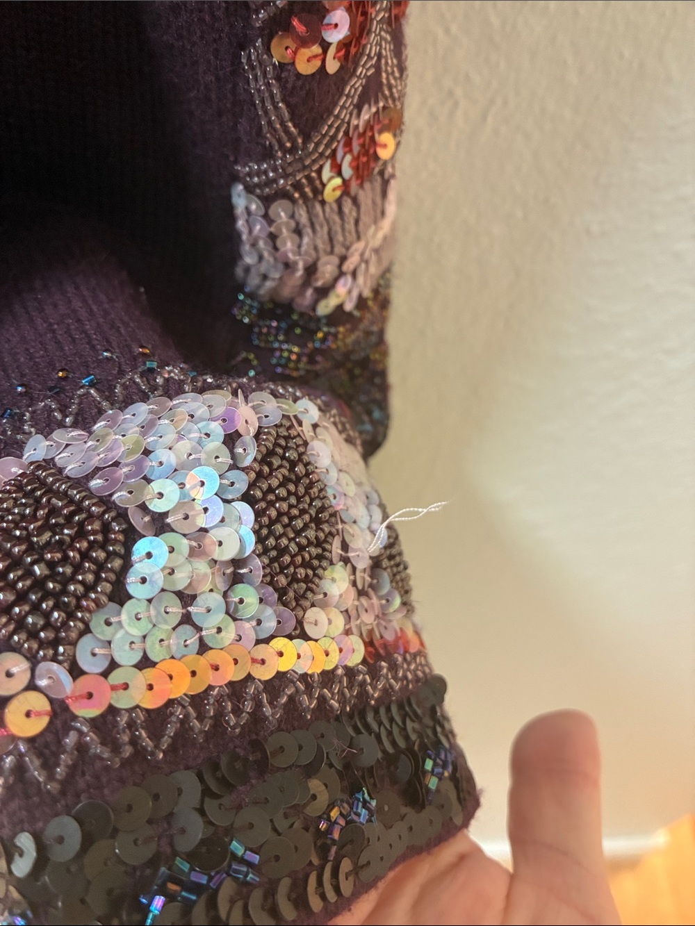 Sigrid Olsen Plum Embellished Knit Tank with Multicolor Accents - Picture 4 of 8
